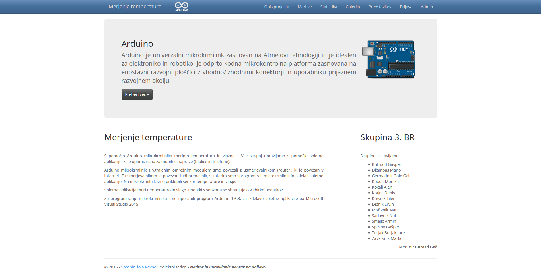 Arduino - Merjenje temperature